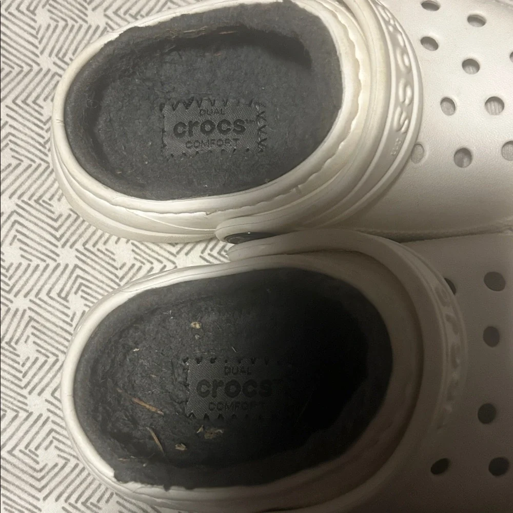 CROCS Kids White Water Shoes with Ladybug Jibbitz - 6